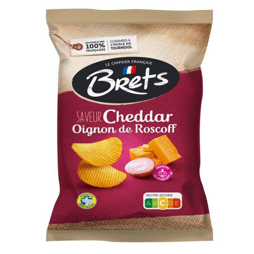 Image: Brets Chips Cheddar & Roscoff Ui 125Gr