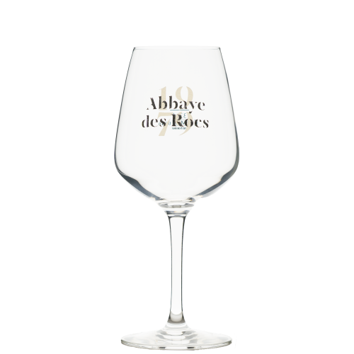 Afbeelding glas abbaye des rocs op voet 33cl